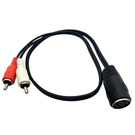 Qaoquda DIN 8 Pin to RCA Cable, 8-Pin Din Female to 2 RCA Male Audio Adapter Cable for Electrophonic Bang & Olufsen, Naim, Quad.Stereo Systems (DIN 8Pin F/2RCA M 50CM)
