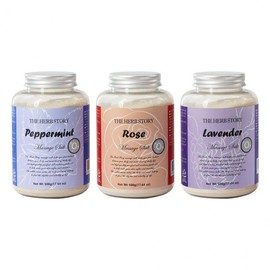 The Herb Story Massage Salt 500g Lavender Peppermint Rose Peppermint
