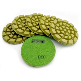 DT-DIATOOL Diamond Sanding Pad 100 mm 6 Pieces #800 for Dry/Wet Polishing Concrete Cement Terrazzo Floor