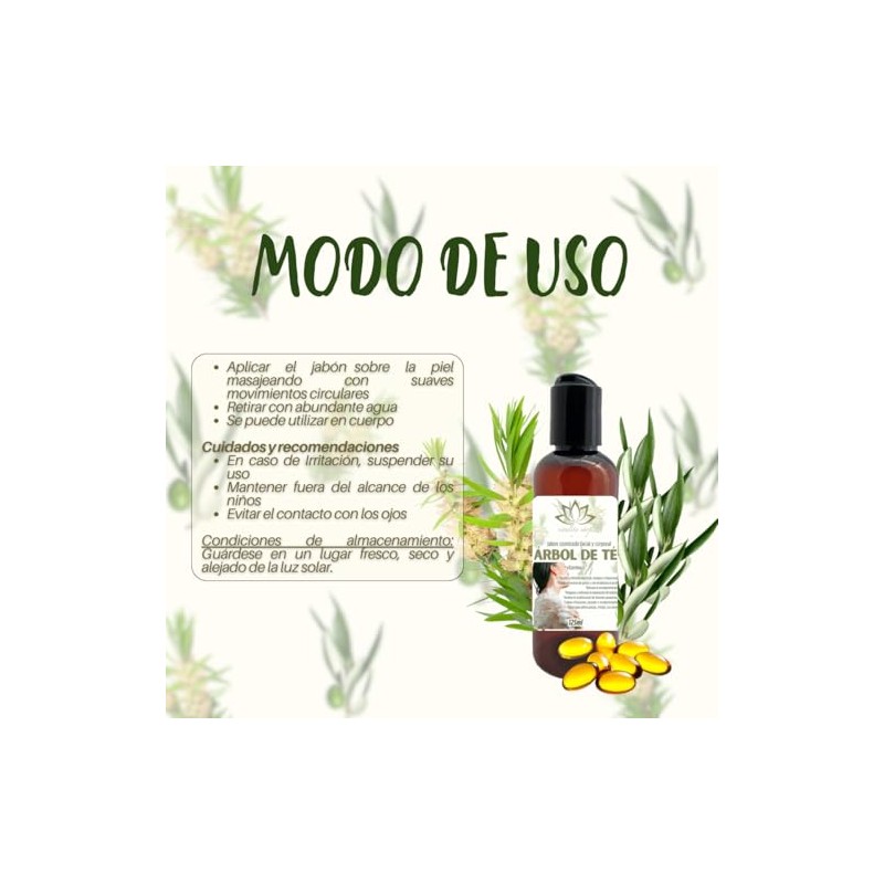 Jabón Limpiador Facial De Árbol De Té, Controla Exceso De