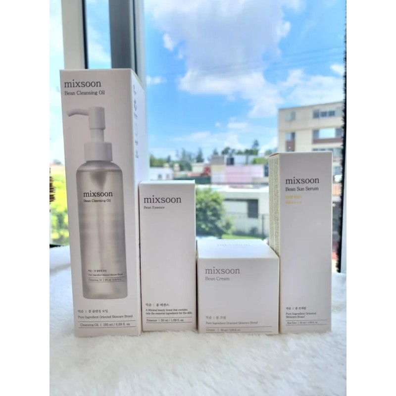 Mixsoon Kit Completo Bean Oil Essence Cream Sun Serum 4