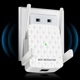 WLAN Verstärker, WLAN Repeater 1200Mbit/s Dual Band 5GHz + 2.4GHz, WiFi Verstärker deckt bis zu 200 m², WiFi Repeater mit Ethernet Anschluss, Unterstützung WPS, Kompatibel zu Allen WLAN Geräten
