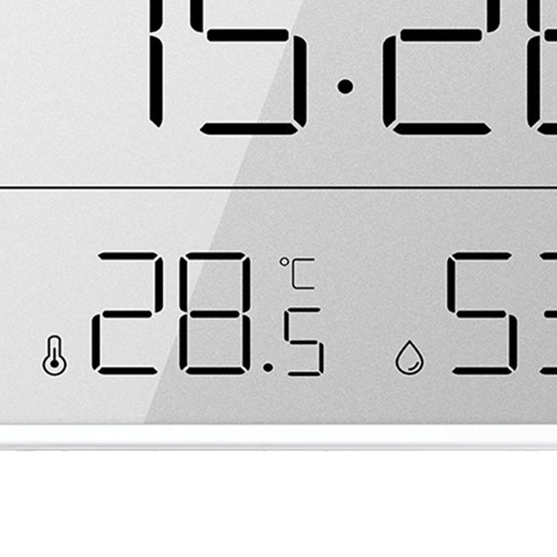 Digital Alarm Clock LCD Screen Temperature Humidity Time Display Electronic