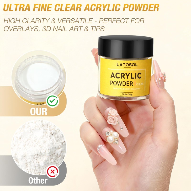Acrylic Nail Kit, Acrylic Powder & Liquid Set with Nail