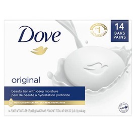Dove Dove Beauty Bar Gentle Skin Cleanser Moisturizing for Gentle Soft Skin Care Original Made With 1/4 Moisturizing Cream 3.75 oz, 14 Bars