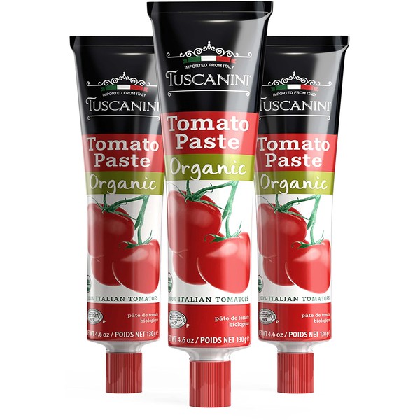 Tuscanini Organic Tomato Paste Tube 4.6oz (3 Pack) | Double
