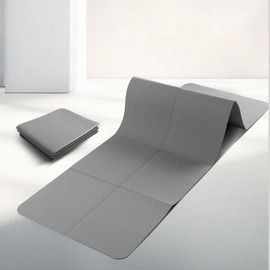 Multi-Purpose Exercise Floor Mat for Yoga, Home Workouts, Stretching, and Noise Reduction Foldable Gray