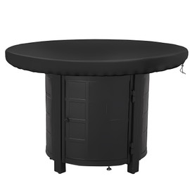 Fire Plate Cover, Waterproof and Anti-UV, 420D Oxford Fabric Grill Plate Protective Cover, Round Waterproof Cover for Fire Plate and Grill Plate, Black, Available 100 cm