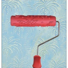 Greek Art 7" DIY Patterned Paint Roller Decorative Rubber Roller Decorative Art Roller Texture Roller with Plastic Handle (Pattern E4)