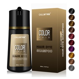 Callmynm Hair Dye Shampoo for Gray Hair, 3 In 1 Natural & Long-Lasting Hair Color Shampoo, Instant Magic Hair Dye Champu Para Canas, Herbal Treated for Men Women16.9 fl.oz (Light Brown)