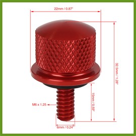 HOPESPANNER 1/4''-20 Thread Motorcycle Red Aluminum Alloy Rear Seat Bolt Screw for Harley Davidson Touring Sportster Softail Dyna 1996-2017 2pcs Vehicle Components