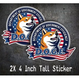 L1G 2x Department of Government Efficiency DOGE Sticker MAGA Elon Trump Vance 4 in
