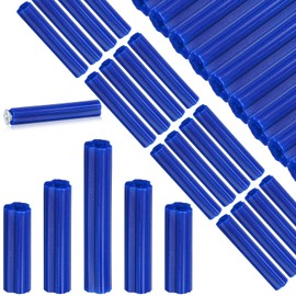 Lineshading 200 Pcs 5/16" Hole Screw Expanding Plastic Screw Anchors Blue Plastic Anchors Drywall Wall Expansion Pipe Bolt Expansion Tube for Hollow Walls Concrete Tile Cement Other Surface (2'')
