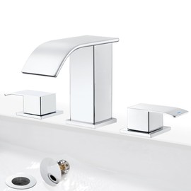 Patent No. : US D967,340 S, GAGALIFE 8 Inch Waterfall Bathroom Faucets for Sink 3 Hole - Chrome Bathroom Faucet with Pop-up Drain, Widespread Bathroom Sink Faucet 2-Handles, Patent No. : US D967,340 S