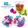 Reusable Ice Cube, 40Pcs Plastic Ice Cubes, Quick-Freeze Easy-to-Clean Refreezable