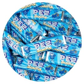 PEZ Candy Refills, Sour Blue Raspberry Flavor, 1 Pound Bulk Bag (Approx. 40 Pieces), Pez Candy Wrapped