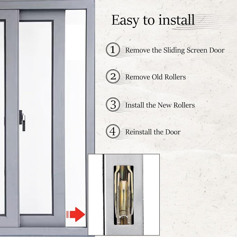 Toyvarnix 4 Pack Sliding Screen Door Rollers B701 – 1"