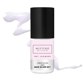 Mistero Milano OBSESSION BASE Silver Sky UV LED Base for Nails - Cover Base - UV Base Coat Hybrid - Beginner DIY Nail Art Manicure Salon, Durable - Base Coat for Nails Treatment - 7 ml