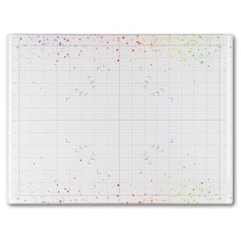 GLASSBOARD STUDIO Glass Craft Mat - Magnetic, Heat & Scratch Resistant - For Crafting, Cutting, Painting, Mixed Media Artwork - Grid Lines, Non-Slip Rubber Feet (Color Burst 13.5”L x 18”W)