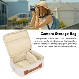 PenRux Camera Bag for CP910 1200 1300 DSLR Cameras, Customizable Space, Camera, Convenient Design, Quick Access, Lightweight (Beige)