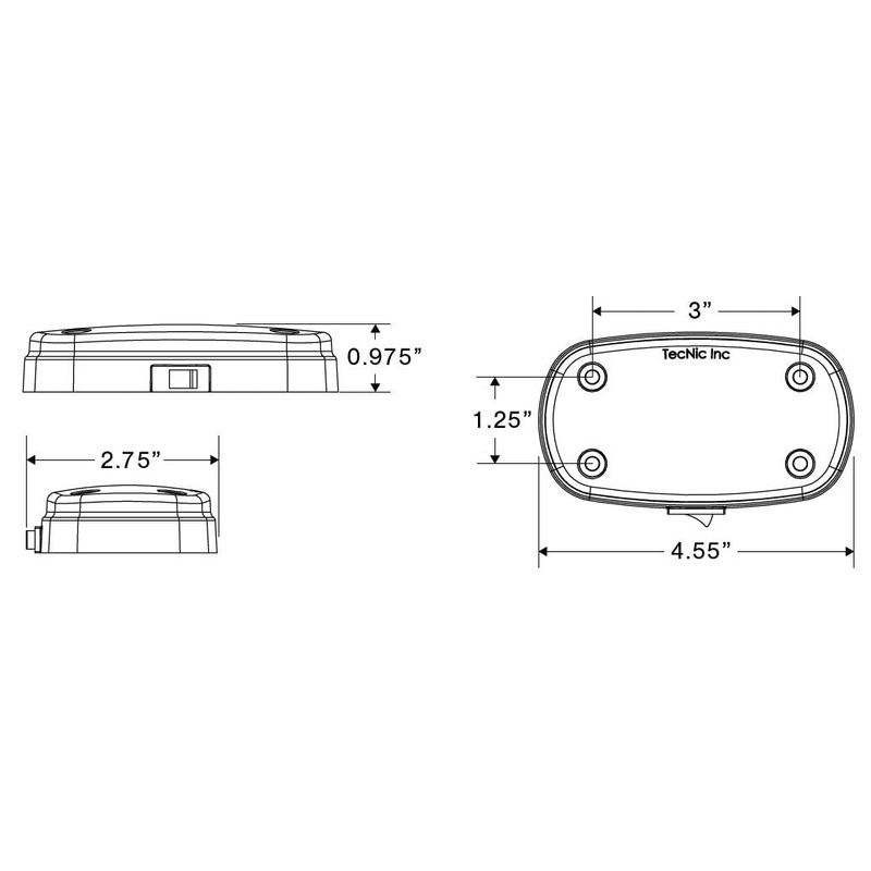 tecniq Inc Surface Mount 4.5" X 2.5" Neutral White 12