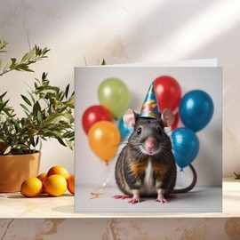 Geburtstagskarte, Motiv: Ratten, 145 x 145 mm