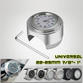 Shkalacar Universal Motorcycle Handlebar Watch, Bicycle Thermometer, Waterproof Watch for Motorcycle Handlebars, Bicycles, 22 mm - 25.4 mm, 7/8 Inch - 1 Inch Handlebar