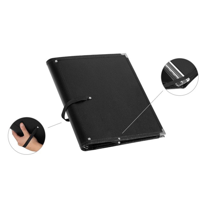 Classic Cantabile Music Folder (Sturdy Faux Leather, Hand Strap, Notes