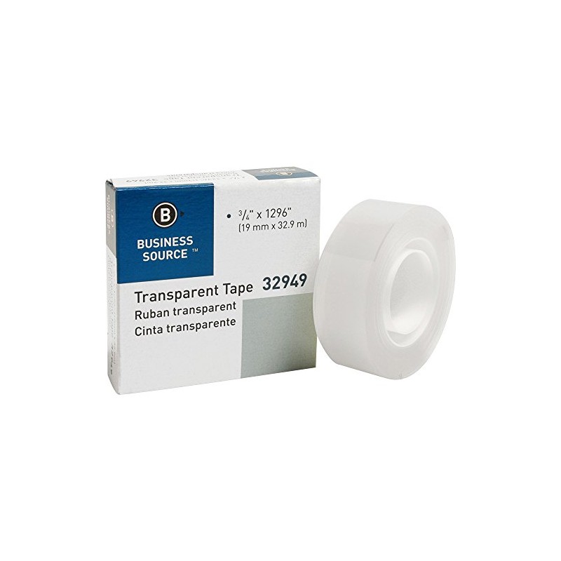 Business Source Glossy Transparent Tape, One Roll (32949), Opaque, 1/EA