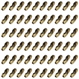 Shapenty Metal Bead Ball Connector Clasp Bulk for Key Chain Necklace Pendant Jewelry Making DIY Craft Light Pulls and Repairing, Fit for 2.4mm Bead Ball Chain, 200PCS (Bronze)