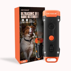 Devogue Dog Bark Deterrent Devices – Rechargeable Anti Barking Device for Dogs – 10 to 12 Meter Long Range Ultrasonic Dog Bark Deterrent - Correct Your Dog's Bad Behavior Instantly with A Button