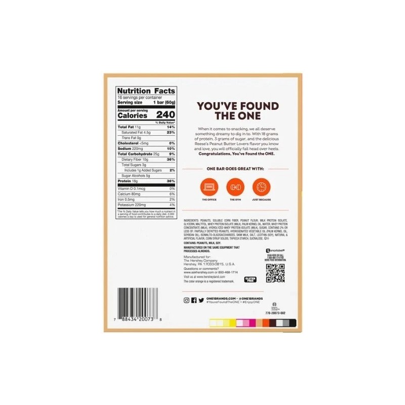 Reese's 2-PACK Reese's ONE Peanut Butter Lovers Protein Bar 16