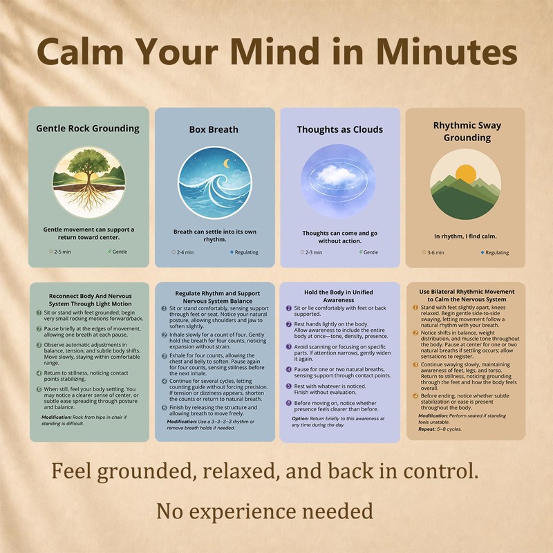 ELSTCAL Somatic Therapy Cards - Nervous System Regulation Tools Gentle