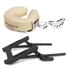Master Massage Universal MusicMaster Crescent Round Face Cushion/Face Pillow and Adjustable Ergonomic Dream Face Cradle Set - Massage Table/Massage Chair Headrest Platform Set (Cream Luster)