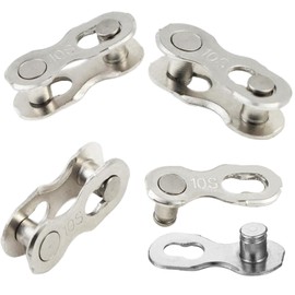 Hyamass 4 Pairs Bicycle Missing Link 10 Speed Chain Reusable Steel Bike Chain Link (Silver)