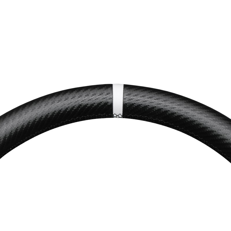 MEWANT DIY Stitched White Leather Steering Wheel Cover Wrap for