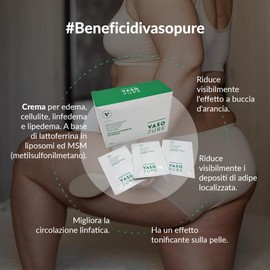 TDC Technology Dedicated to Care Vasopure 30 Bags of 10 g - Lymphatic Drainage Cream for the Treatment of Cellulite and Edema