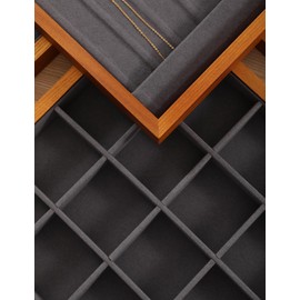 Yinbeini Earring Storage Tray, Wood Jewelry Organizer Tray,Black Stackable Jewelry Trays,Premium Wood Earring Display