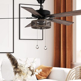 Akahttbn Ceiling Fan Pull Chain Decorative Extension 12 Inches Clear Prism Ball Fan Pulls Set for Ceiling Light Lamp Fan Chain Extender,2 Pcs (Nickel)