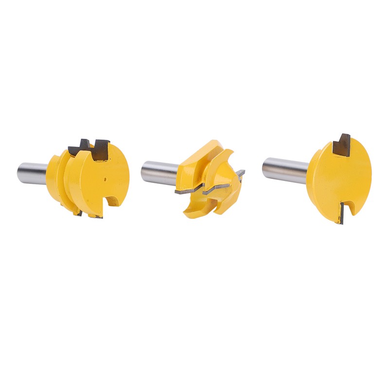 3Pcs Rail and Stile Router Bit Hardened Steel 1/2in Straight