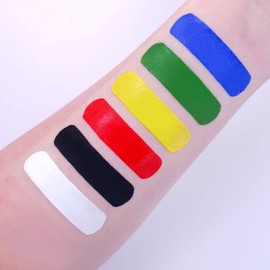 Moon Creations Face & Body Paint Tubes | Primary Set | 12ml | Ready to Use Face Paint | No Flake | Cruelty Free, Made in UK | Face Paint for Kids, Adults, Fancy Dress, Festivals, Halloween & More