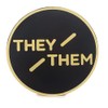 They Them Pronoun Brooch Button Non-Binary Badge Enamel Lapel Pin