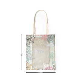 Le Jardin du Lin Printed Shopping Bag, Reusable Bag, Foldable, Fabric Bag with Two Long Handles, Size: 48 x 55 cm