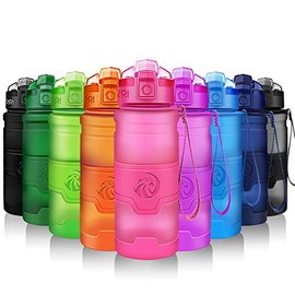 ZORRI Water Bottles, BPA Free Leakproof 32oz 1 litre Water Bottle for Kids|Eco Friendly Tritan Sports Water Bottle for Cycling,Running,Gym,Outdoor|With Fruit Infuser, Bottle Brush|1-Click Flip Top Lid