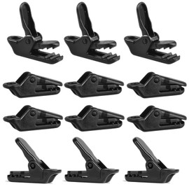 D.SigiYa Tent Clips, Strong, Small, 12 Pieces, For Securing Camping, Tarp Clips, Plastic, Windproof, Easy Installation, Tent Clamp, Outdoor, Picnic, Alligator Shape, Black