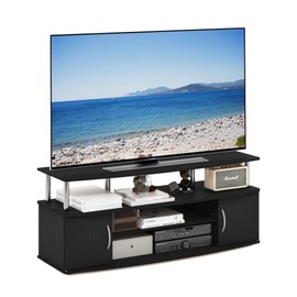 Furinno JAYA Large Entertainment Stand for TV Up to 55 Inch, Americano/Chrome