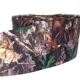 Grosgrain Ribbon 3" Tree Camouflage - camo - CF1 Printed - Per Yard