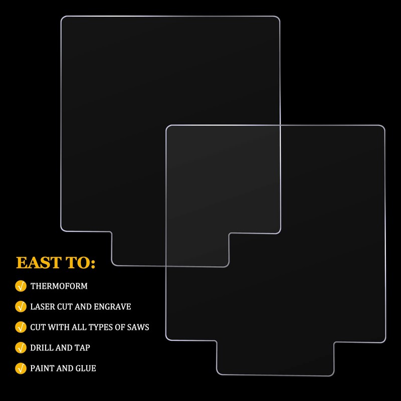 36 Pcs 2 mm Acrylic Sheet Clear Cast for LED