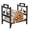 Sking Firewood Rack Holder Metal Outdoor Indoor Log Storage Bin