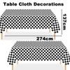 2pack Black and White Gingham Checkered Table Cloth Party,137*274cm Wipe